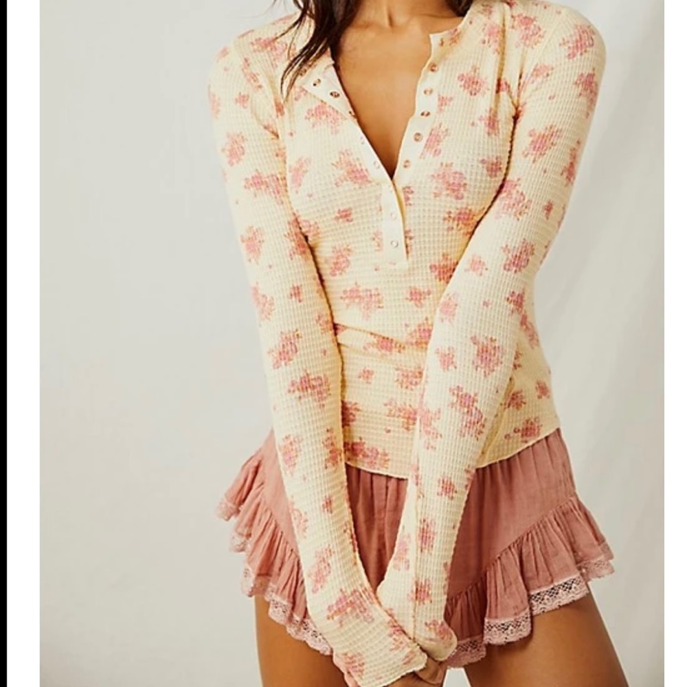 Free People One Of The Girls Printed Henley
